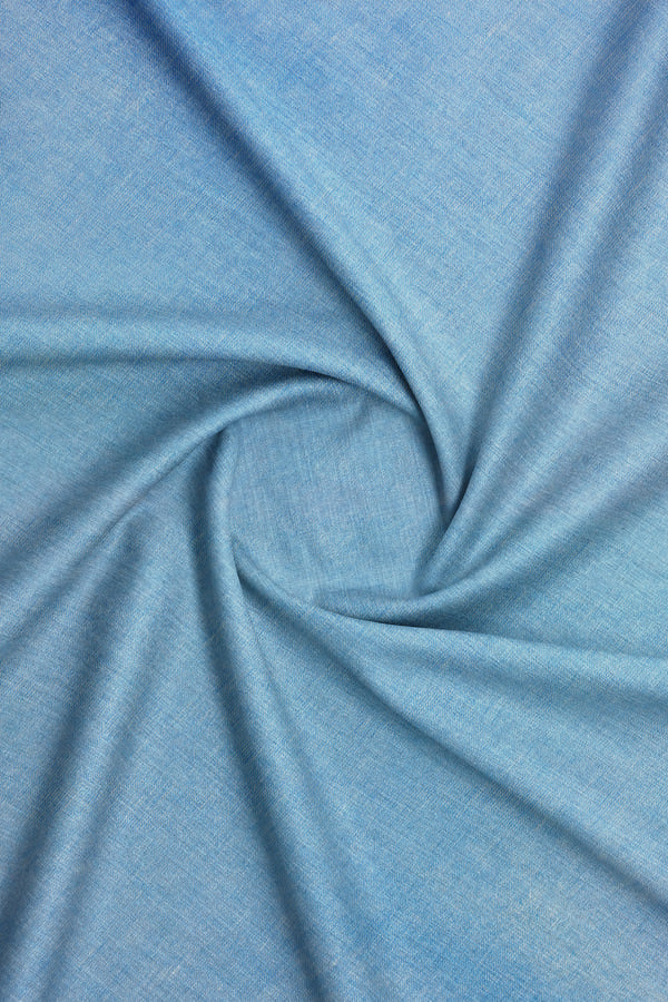 Light Blue Cotton Mix Unstitched Suit For Men