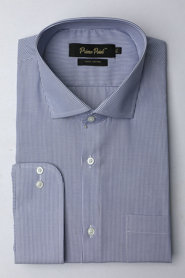 Light Blue Stripe Formal Shirt For Men - Prime Point Store