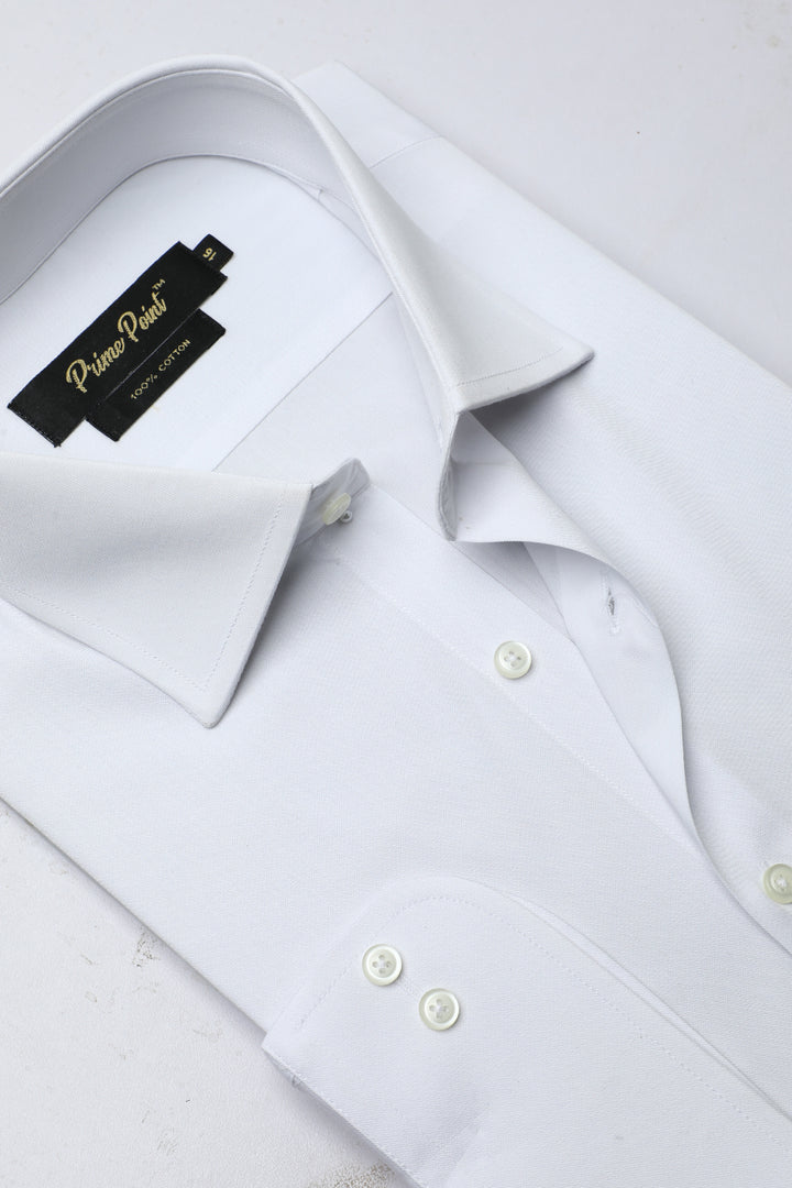 White Plain Formal Shirt for Men - Prime Point Store
