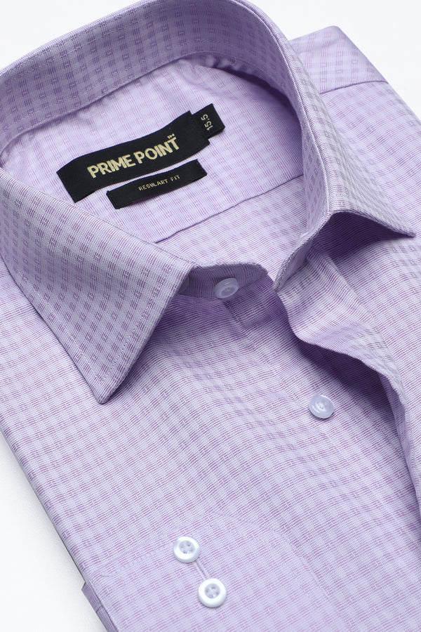 Purple Check Formal Shirt For Men