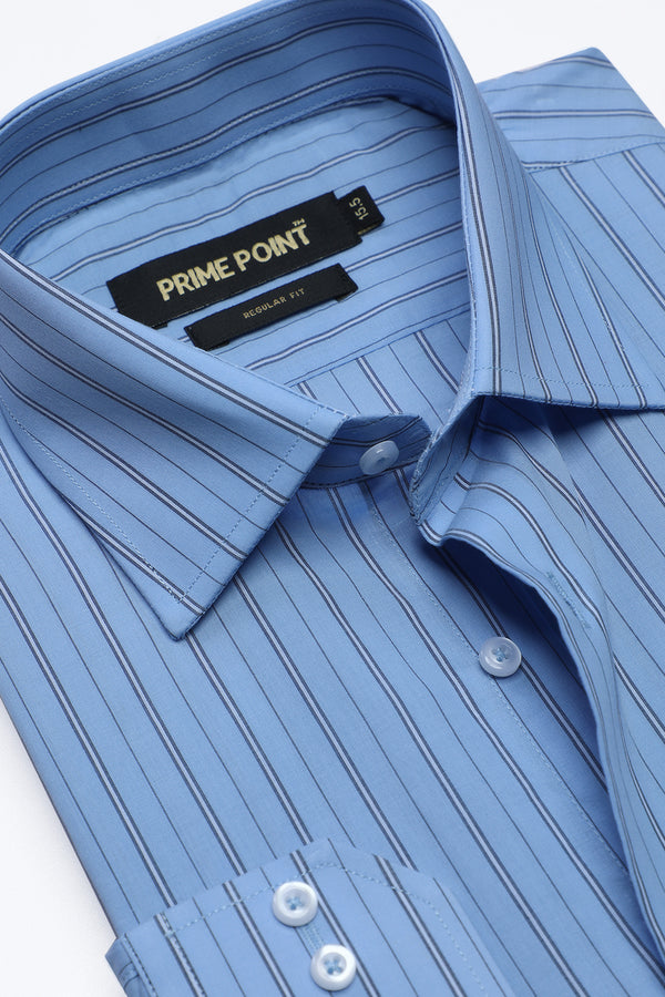 Blue Stripe Formal Shirt For Men