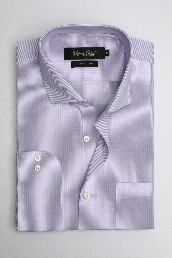 Purple Stripe Formal Shirt For Men - Prime Point Store