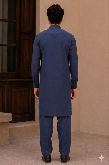 Men's Cotton Kameez Shalwar – NAVY BLUE