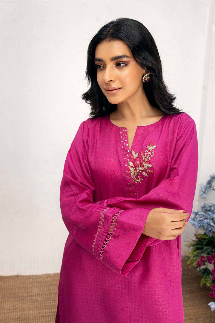 1 Pc Embroidered Jacquard Stitched Shirt - Prime Point Store