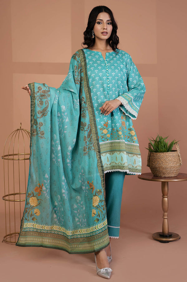 Unstitched Printed Lawn 3Pcs - Prime Point Store