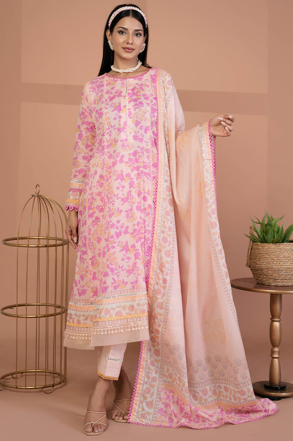 Unstitched Printed Lawn 3Pcs - Prime Point Store
