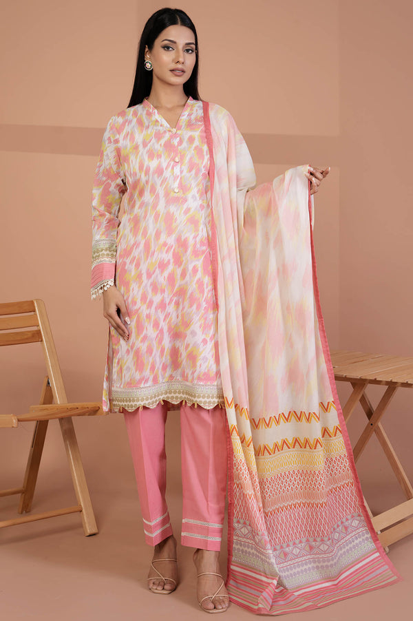 Unstitched Printed Lawn 3Pcs - Prime Point Store