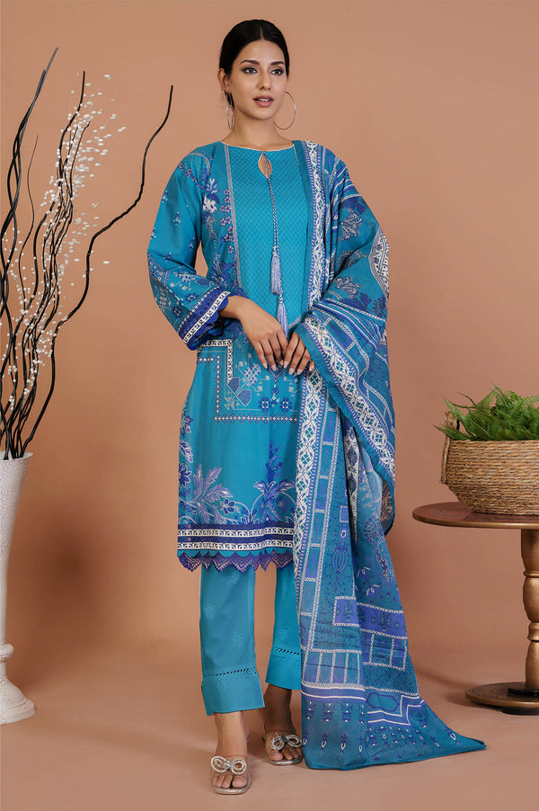 Unstitched Printed Lawn 3Pcs - Prime Point Store