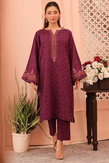 2 Piece - Embroidered Viscose Suit