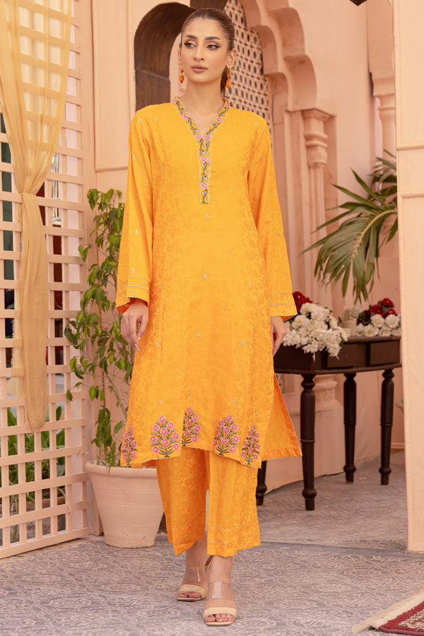 2 Pc Embroidered Viscose Luxury Stitched Suit