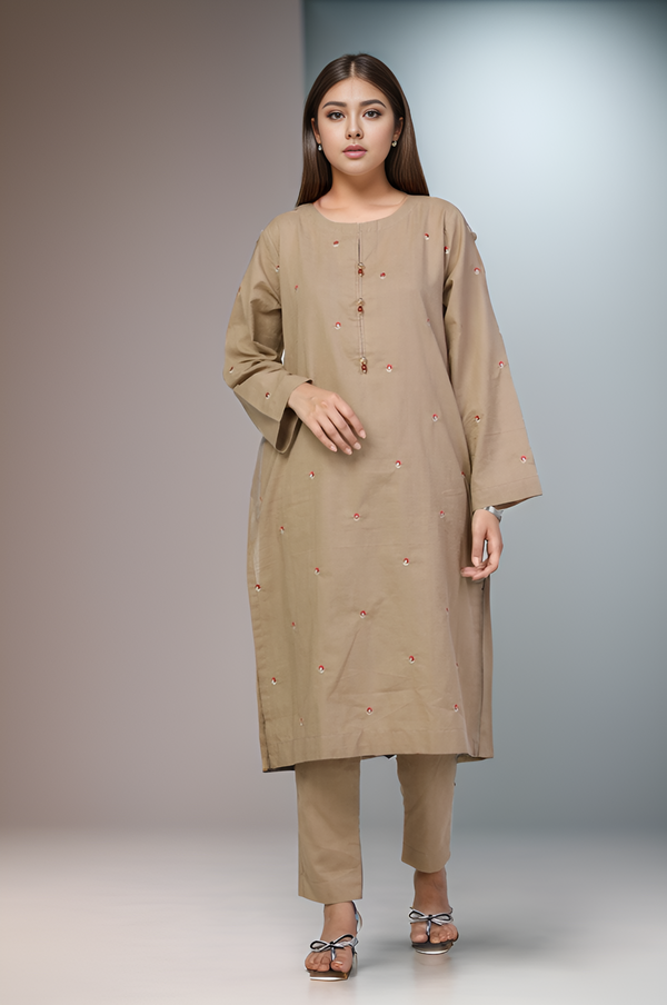 2 Pc Embroidered Dobby Stitched Suit - Prime Point Store