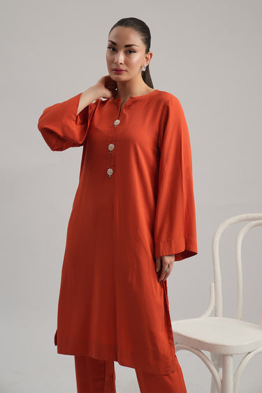 2 Pc Dobby Dyed Stitched Suit