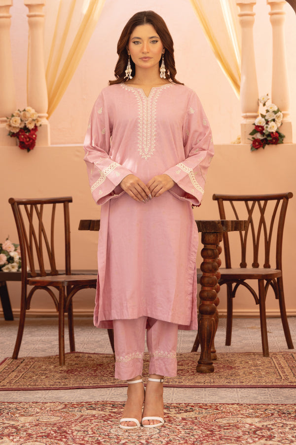 2 Pc Embroidered Viscose Luxury Stitched Suit