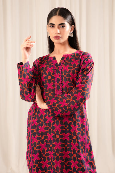 2 Piece - Printed khaddar Suit