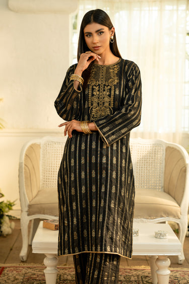 2 Piece - Embroidered Jacquard Suit
