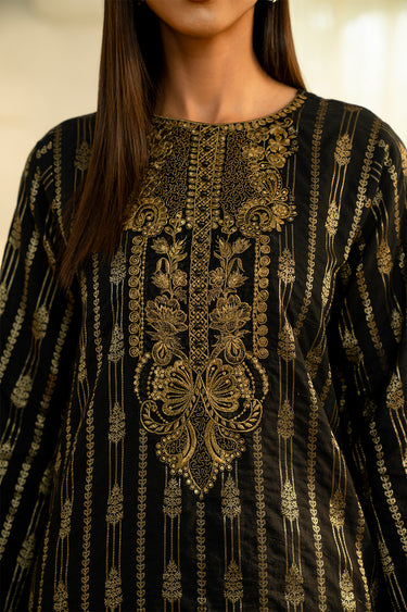 2 Piece - Embroidered Jacquard Suit