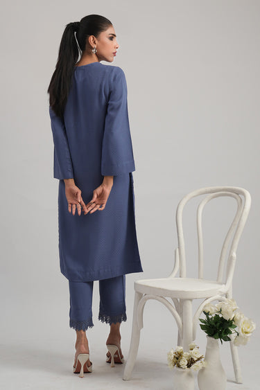 2 Pc Dobby Dyed Stitched Suit