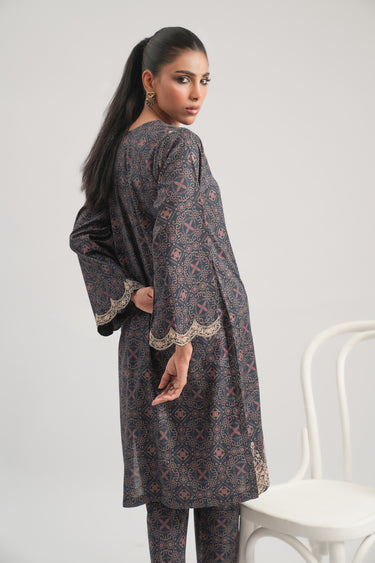2 Pc Cotton Lawn Printed Embroidered Stitched Suit