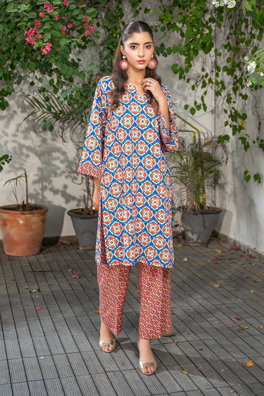 2 Piece - Printed Linen Suit