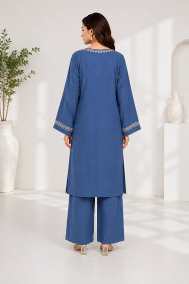 2 Piece - Embroidered Cambric Suit