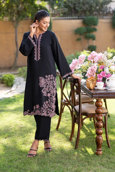 2 Piece - Embroidered Linen Suit