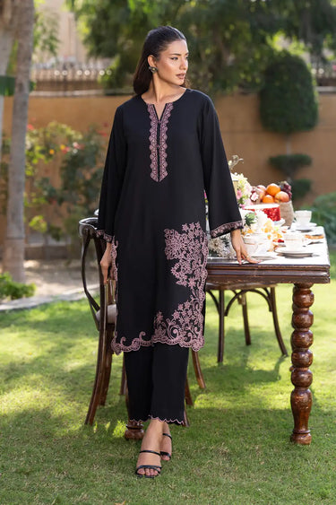 2 Piece - Embroidered Linen Suit