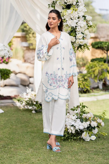 2 Piece - Embroidered Linen Suit