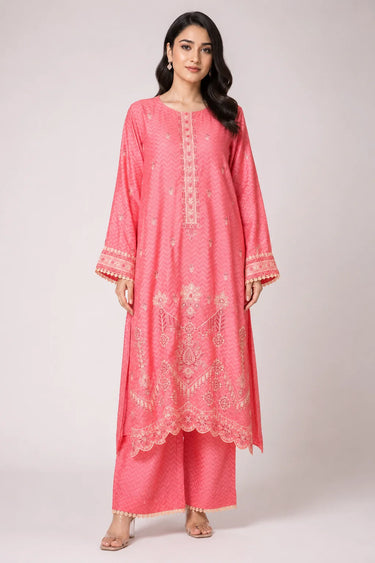 2 Piece - Embroidered Jacquard Suit