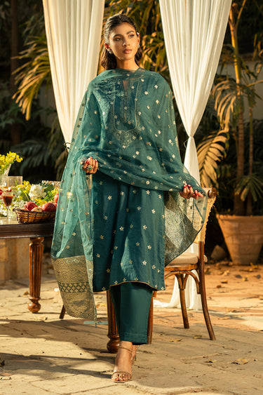 3 Piece - Embroidered Jacquard Suit