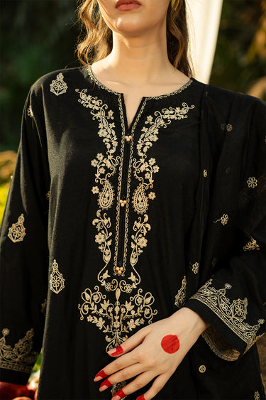 3 Piece - Embroidered Raw Silk Suit