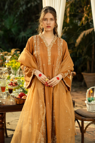 3 Piece - Embroidered Raw Silk Suit