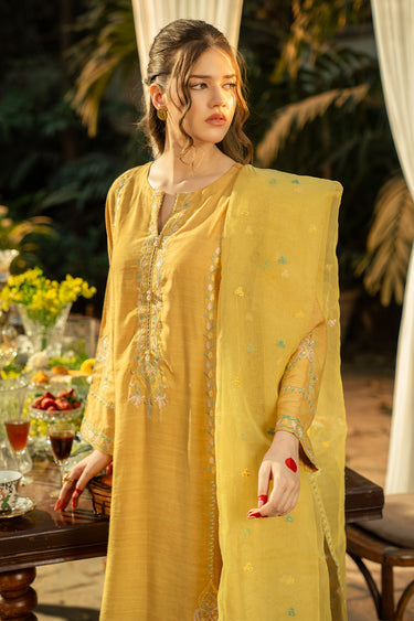 3 Piece - Embroidered Raw Silk Suit
