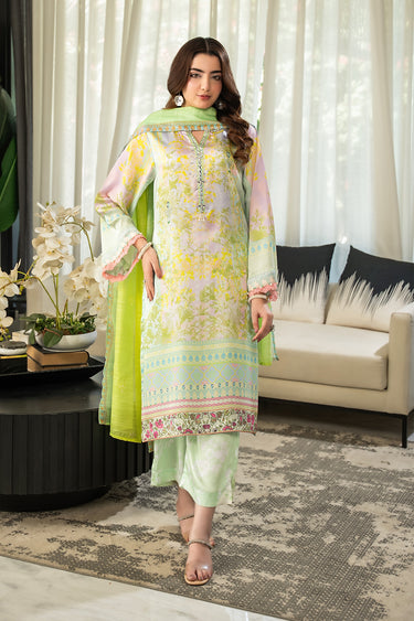 3 Piece - Printed Silk Suit