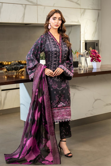 3 Piece - Embroidered Silk Suit