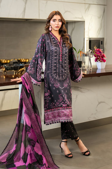 3 Piece - Embroidered Silk Suit
