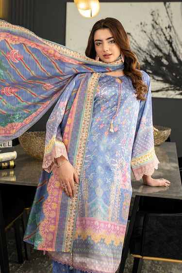 3 Piece - Printed Silk Suit