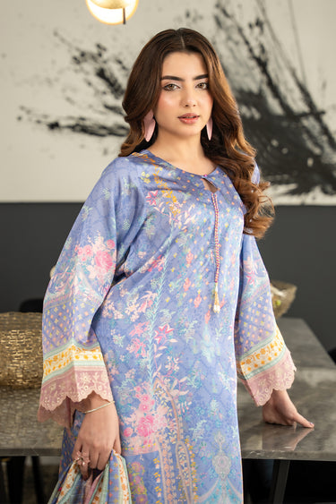 3 Piece - Printed Silk Suit