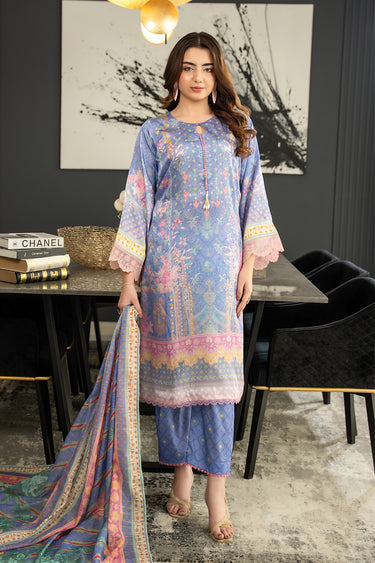 3 Piece - Printed Silk Suit