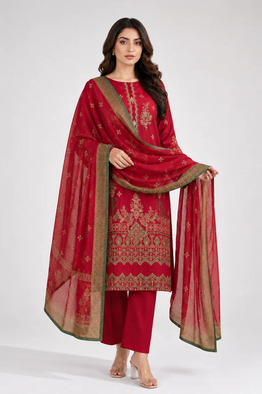 3 Piece - Embroidered Cambric Lawn Suit