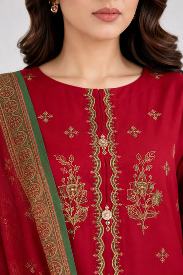 3 Piece - Embroidered Cambric Lawn Suit