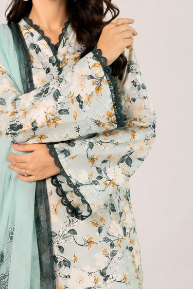 3 Piece - Printed Schiffli Suit