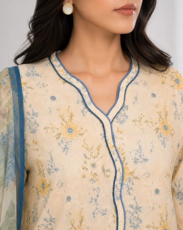 3 Piece - Embroidered Chikankari Suit