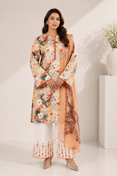 3 Piece - Printed Chikankari Suit