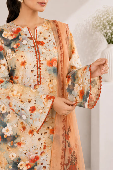 3 Piece - Printed Chikankari Suit