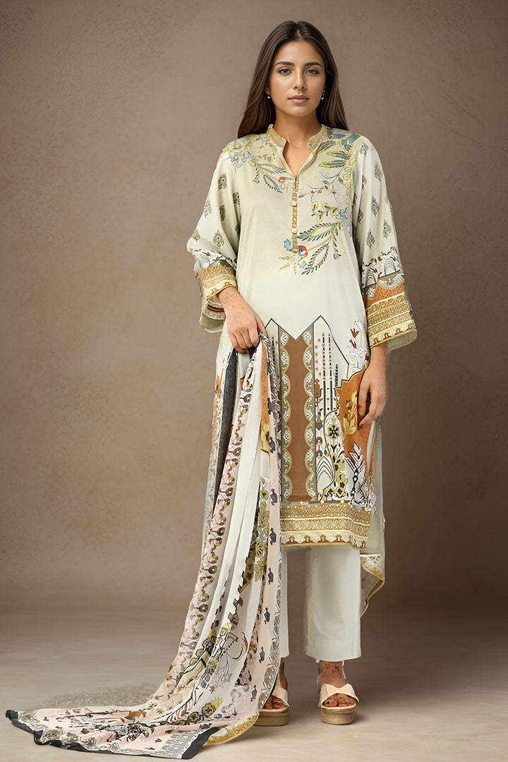 3 Pc Printed Lawn Stitched Suit - Prime Point Store