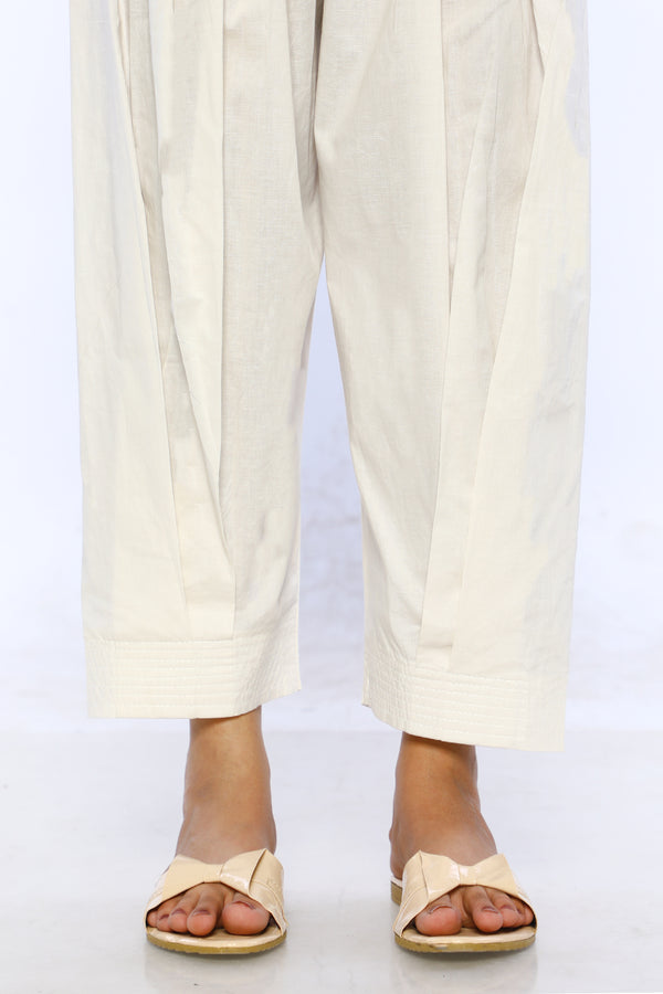 Off White Cambric Dyed Shalwar - Prime Point Store