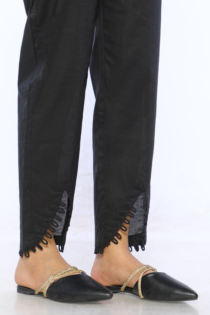 Black Cambric Embroidered Trouser - Prime Point Store