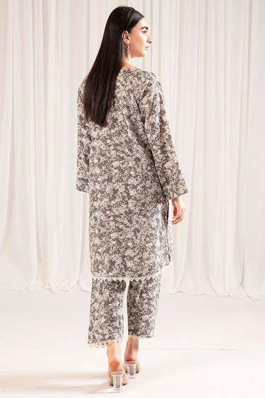 2 Piece - Printed Slub Linen Suit