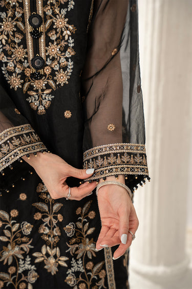 3 Piece - Embroidered Organza Suit