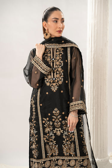 3 Piece - Embroidered Organza Suit